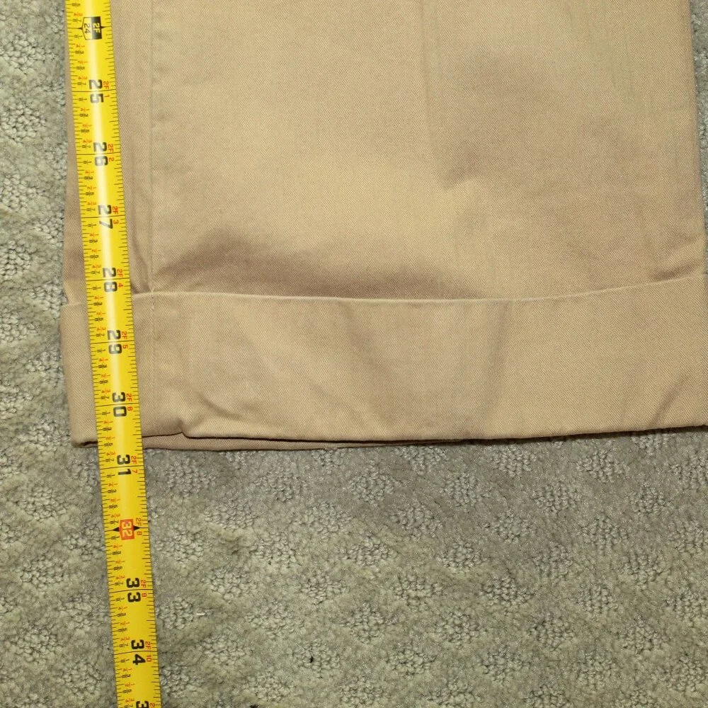 Vintage Gap Stretch Women's 4 Tan Tone on Tone Striped Wide Leg Cuffed Pants